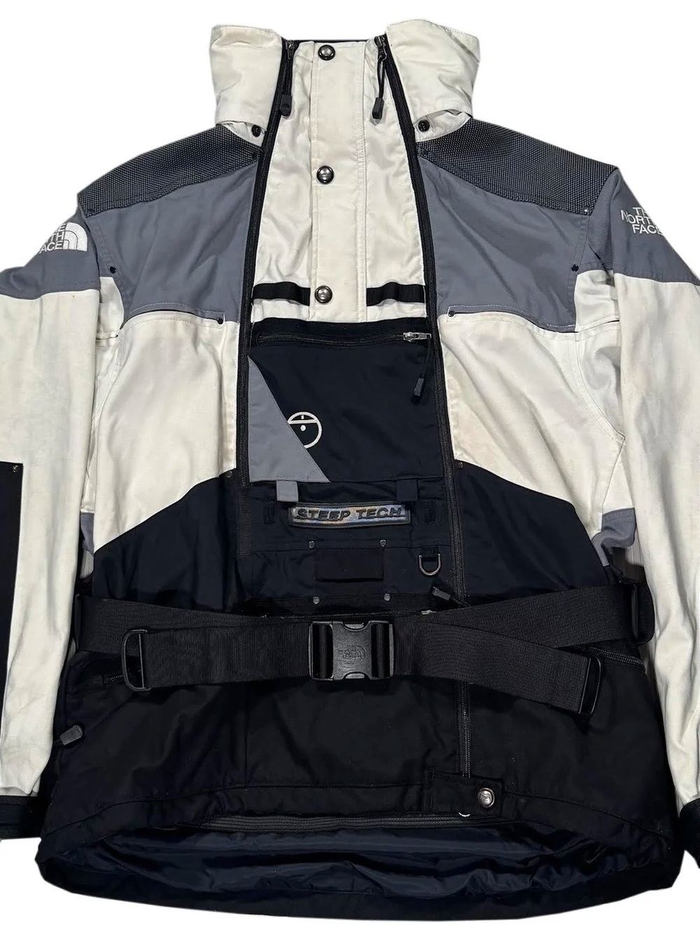 Vintage The North Face Steep Tech White / Black / Grey Jacket (Size XL)